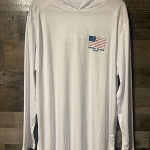 Men's Long Sleeve Hoodie Tee - White
